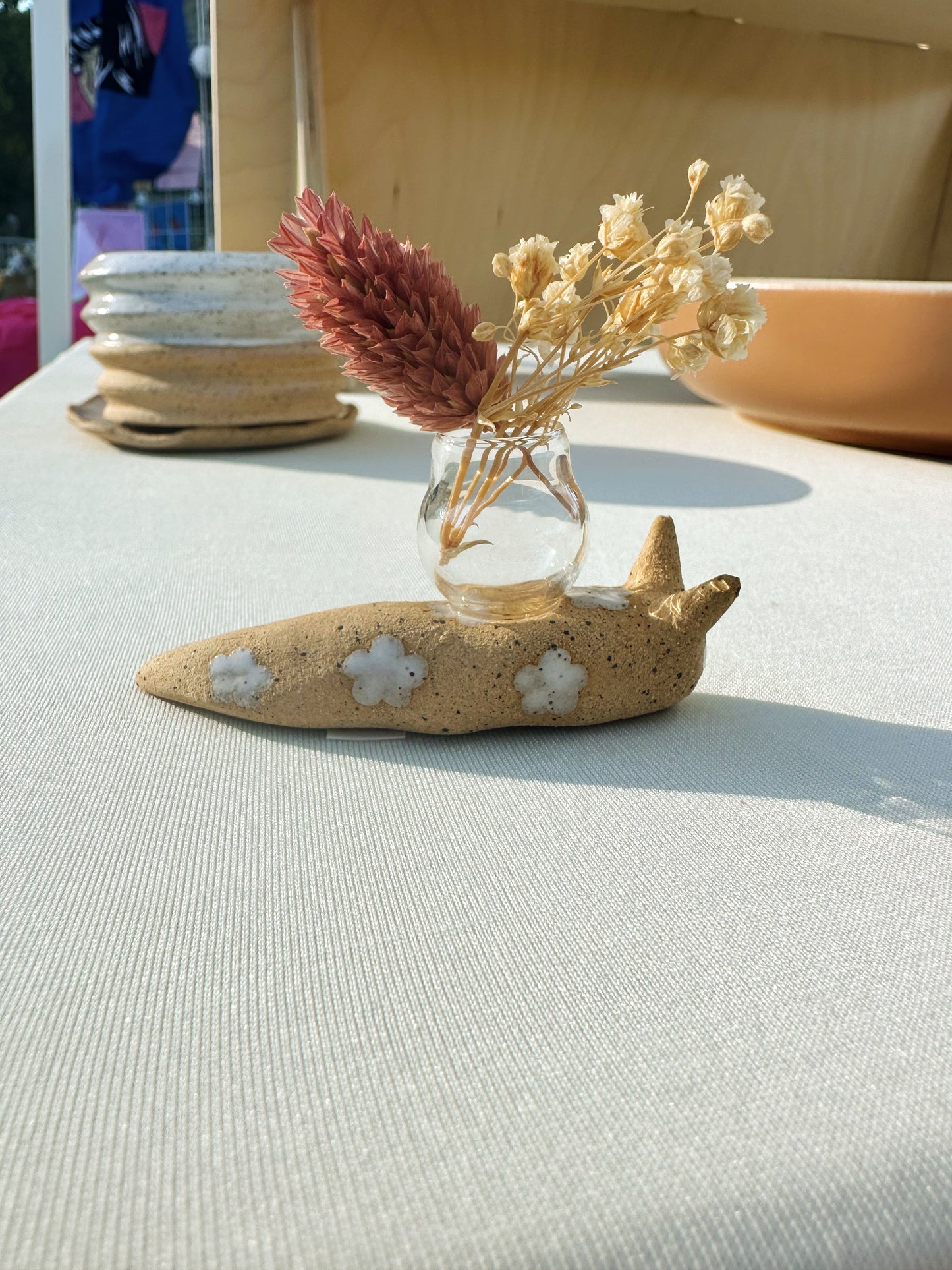 Floral snail bud vase