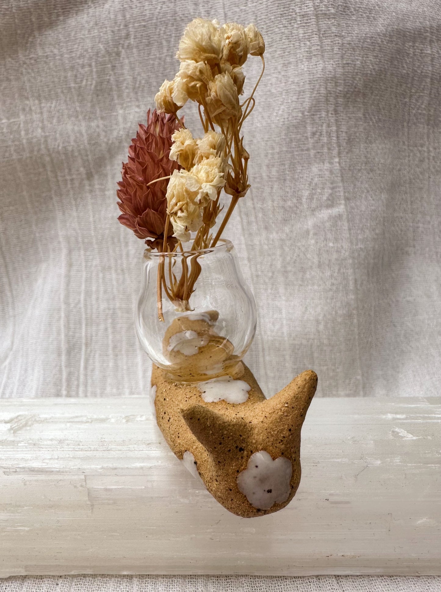 Floral snail bud vase