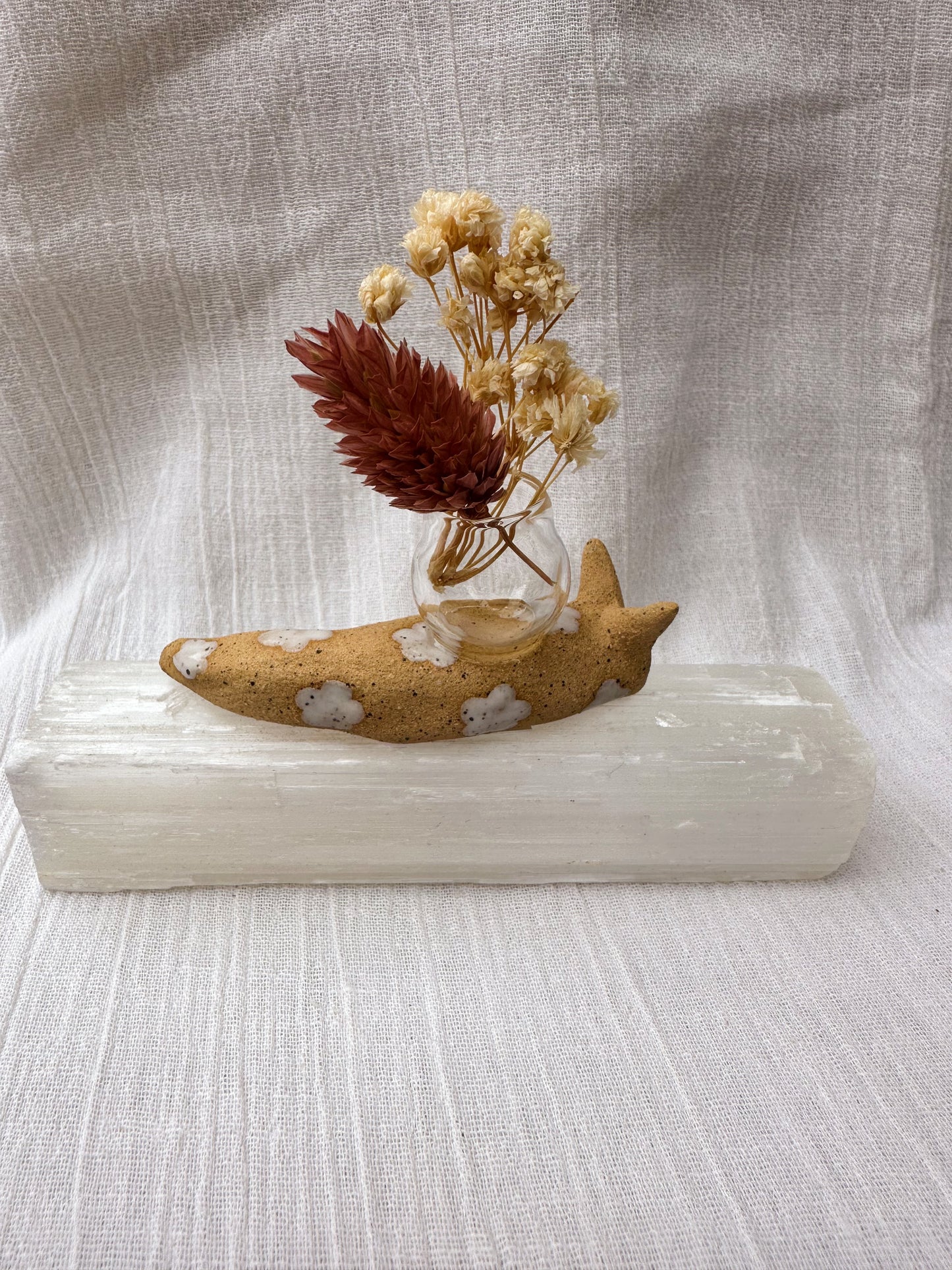 Floral snail bud vase