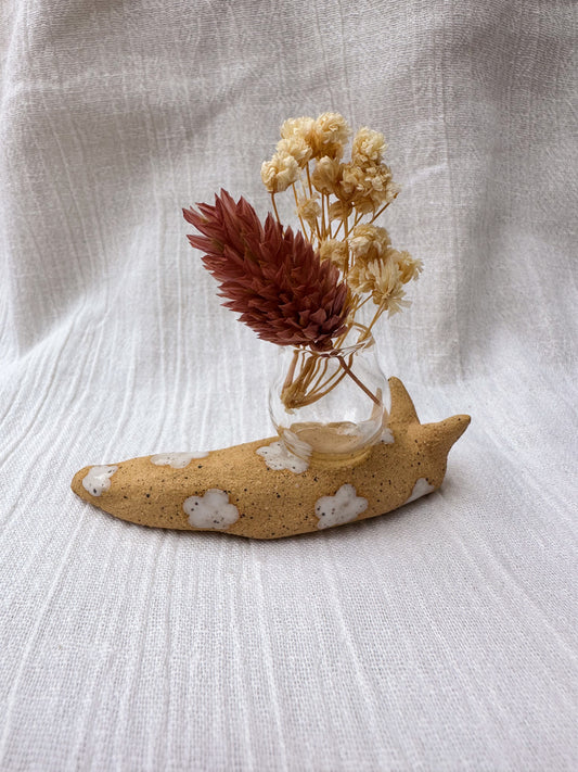 Floral snail bud vase