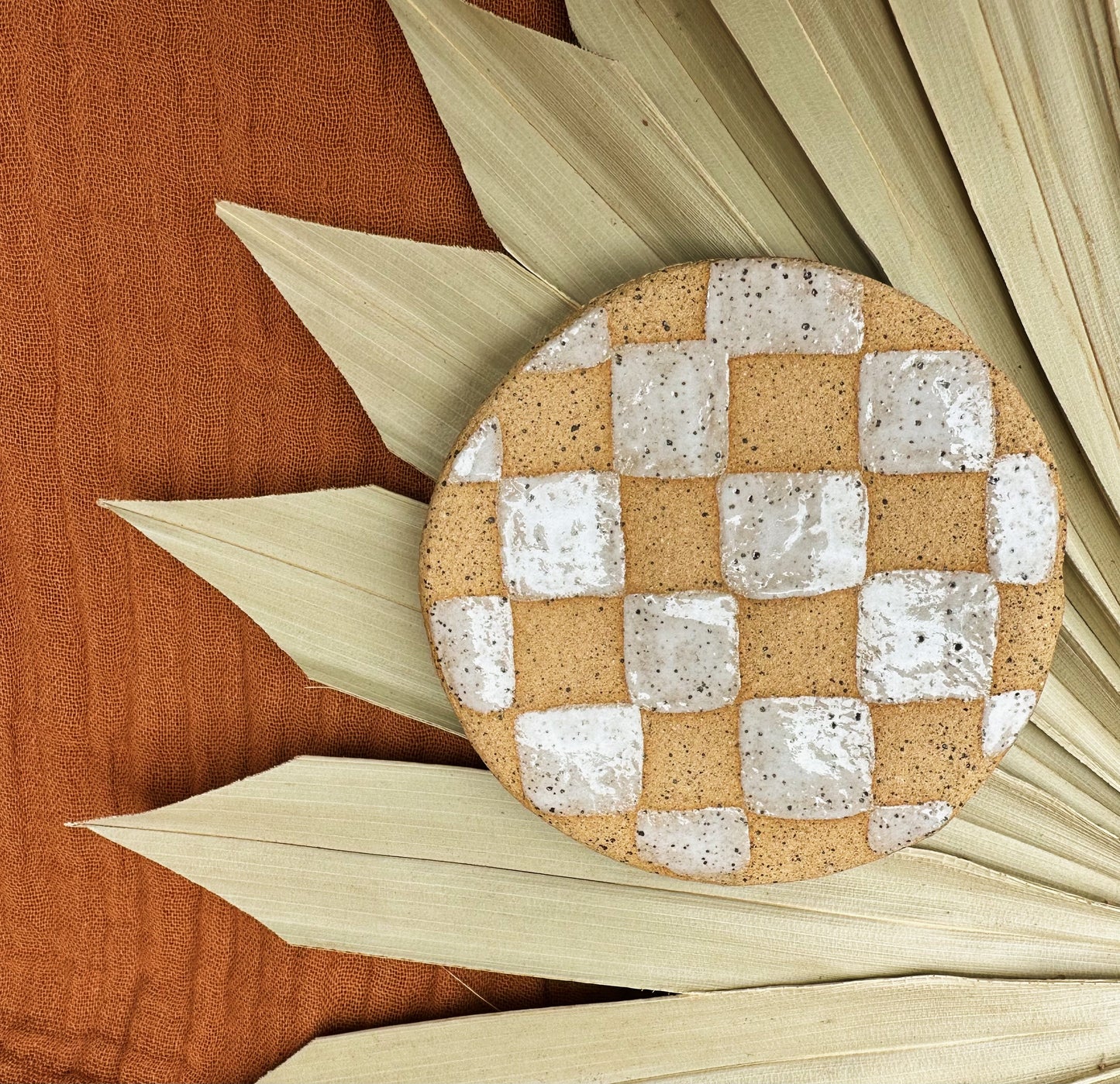 Checkered jewelry dish