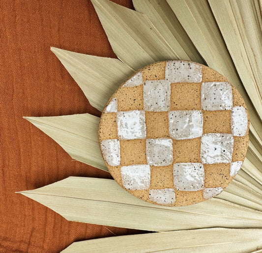 Checkered jewelry dish